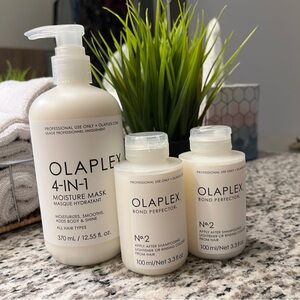 Olaplex trio new (step 2is salon version of olaplex3) and 4in1 moisture mask